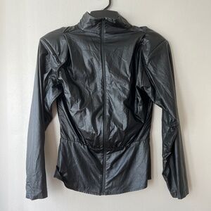 JLUXLABEL Sz M Black Full Zip Jacket Mock Neck Lightweight Stretch‎